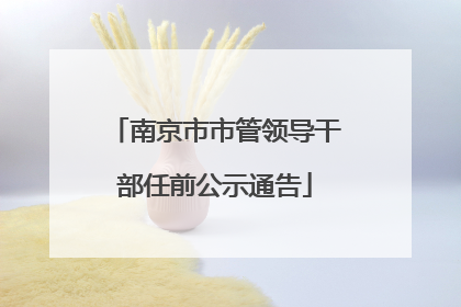 南京市市管领导干部任前公示通告